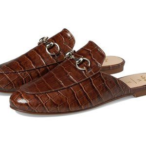 FSNY Crocodile Slides - Brown with Gold Buckle Size 6.5